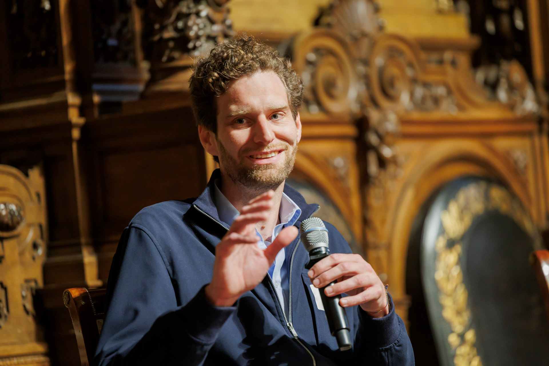 Founder & Managing Director of Bytro Labs, Tobias Kringe during the panel discussion / Photo by Marcelo Hernandez