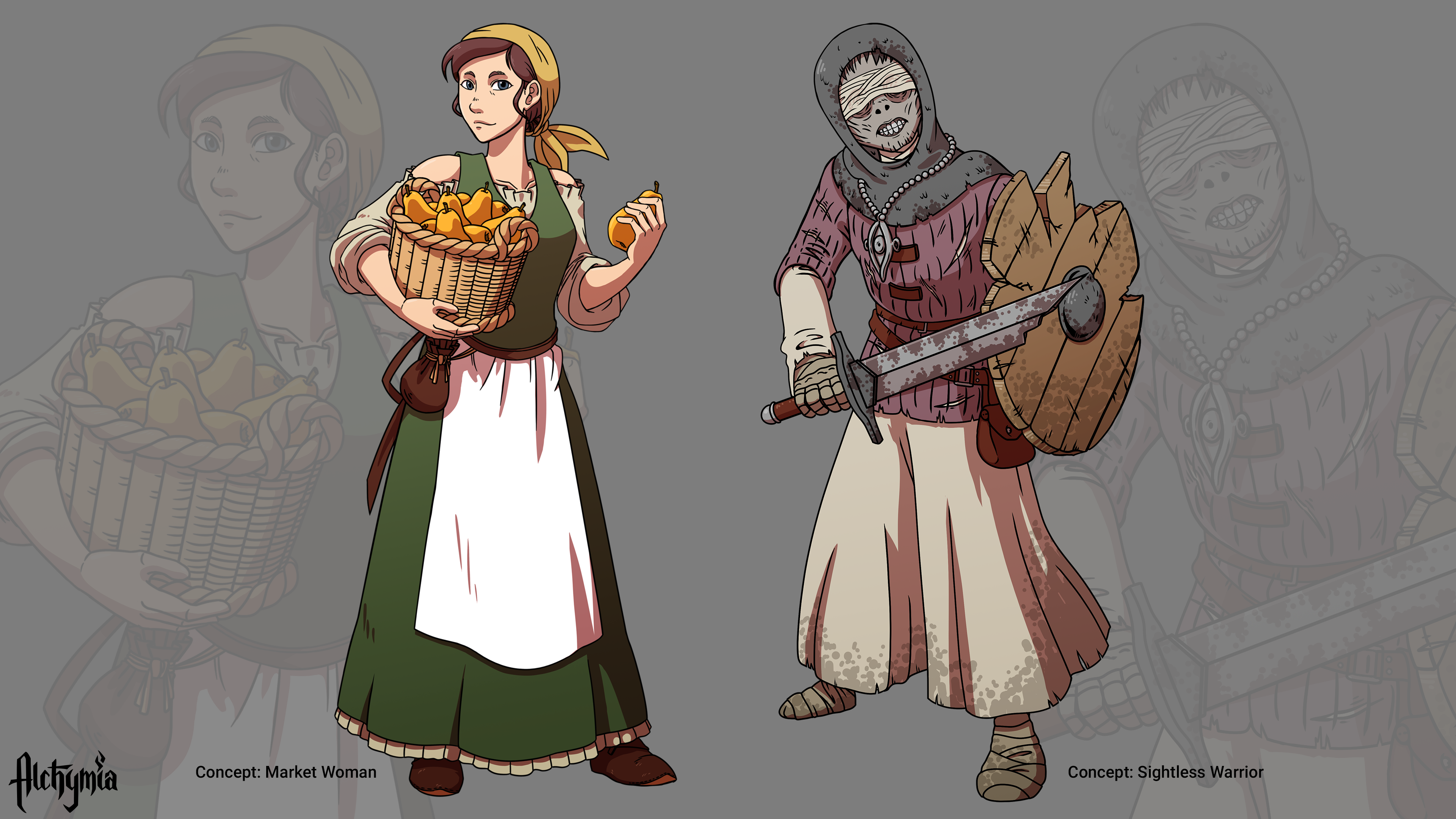 Character Art for Merchants and Undead